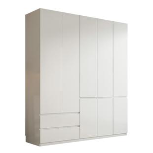 实木衣柜家用卧室生态板对开门大衣橱简约储物柜收纳2026儿童柜子