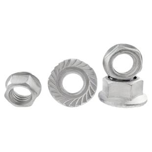 达克罗4级法兰面银灰六角头螺丝帽10级法兰垫片尼龙锁紧母6183