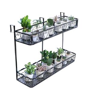 双层花架置物架阳台悬挂花架子栏杆挂式花盆架铁艺多层壁挂装饰