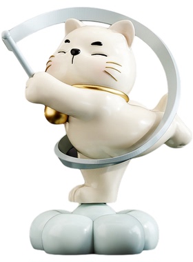 卡通猫摆件自动旋转稳定情绪神器