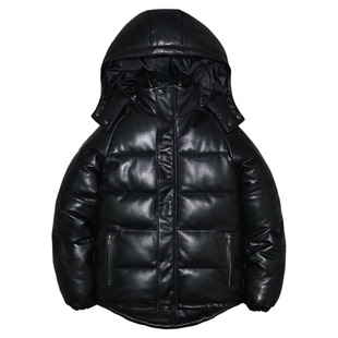 男女真皮羽绒防寒服头层绵羊皮衣脱卸帽青年休闲冬季厚保暖外套须