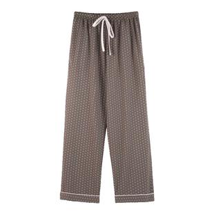 顶瓜瓜纯棉女长裤抽绳睡裤春秋夏季全棉柔软宽松休闲可外穿家居裤