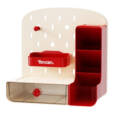 桌面洞洞板收纳盒抽屉式办公室工位神器学生书桌上文具整理置物架