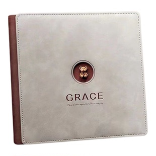 C位小熊儿童孩子影楼相册定制封皮皮册皮面宝宝软皮影集方8方10寸