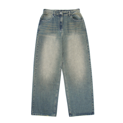 330g嘿马七作美式复古春秋男士做旧水洗直筒牛仔裤户外休闲长裤子