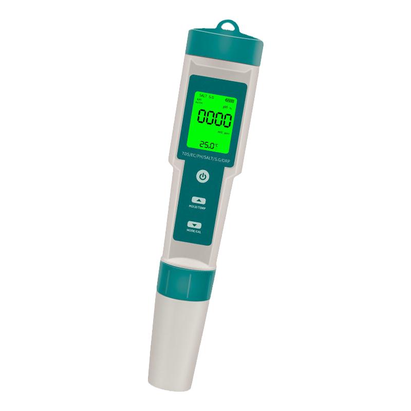 七合一水质检测笔PH/TDS/EC/盐度/SG/ORP/温度便携ph测试笔