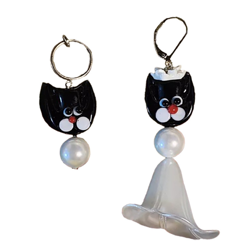 新娘阿花*黄打屁原创设计不抄袭婚纱猫爱精致玩味复古时髦耳钉夹