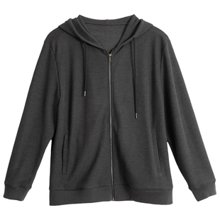 爸爸春装套装中老年春秋薄款连帽卫衣宽松运动休闲卫裤老年人衣服