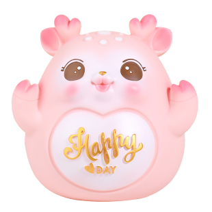 大号卡通粉色小鹿存钱罐儿童女孩防摔可爱储钱罐只进不出生日礼物