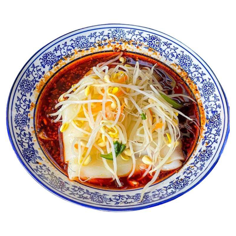速食早餐香辣热米皮宽的汉中米皮