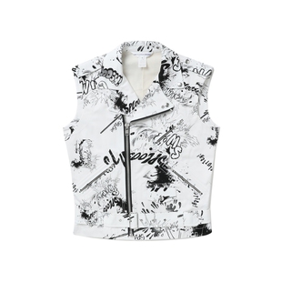 IT CDG COMME des GARCONS SHIRT男装满幅图案装饰机车马甲J107MI