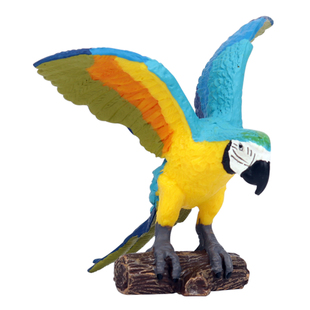林畅模玩小鸟玩具黄蓝金刚鹦鹉模型儿童仿真飞禽假鸟动物场景摆件