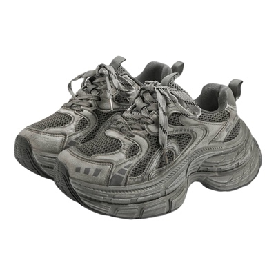 环球女鞋老爹鞋厚底增高小个子做旧深灰色轻便不累脚显脚小运动鞋