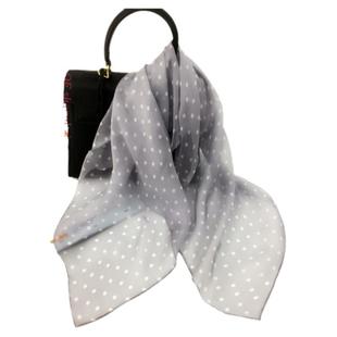 真丝丝巾女小方巾波点纱巾65x65cm秋冬薄款围巾脖子保暖出游护颈