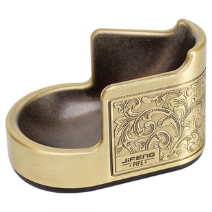 JIFENG季风烟斗配件金属烟斗架座烟斗拖单个便携精美雕花展示架