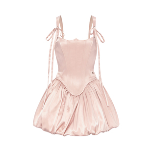 【徐如蓝 包上恩同款】Sheer Luck Amari 鱼骨收腰千金感花苞裙