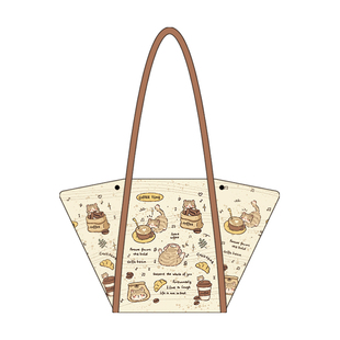 尼睿2025新款原创可爱卡通猫咪单肩包大容量休闲百搭帆布包包Q85