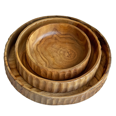 柚木手工雕刻托盘茶盘原木果盘