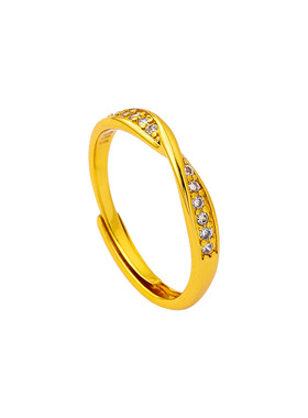 莫比乌斯戒指沙金素圈情侣对戒简约波纹可调节七夕情人节送女友