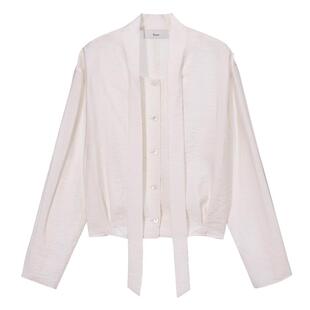 Dunst【允仔/肉团/24H同款】女士优雅领带缎面衬衫上衣UDBL5C203