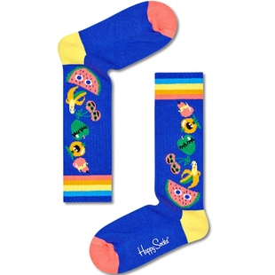 Happy Socks儿童多巴胺可爱水果宝宝女童棉袜长袜透气舒适春秋款