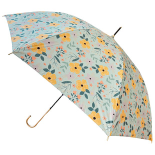 日系小清新花朵黑胶长柄雨伞弯钩防晒两用晴雨伞防紫外线太阳伞女