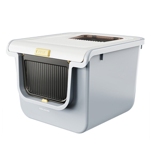 猫砂盆全封闭式超大号防外溅宠物顶入一体式特大猫沙盆猫厕所防臭