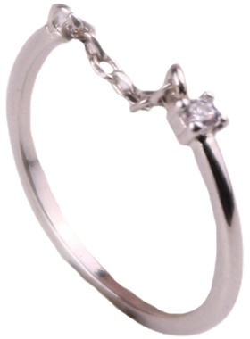 单钻链条戒指ins小众轻奢高级感