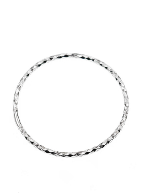 敲闪！925纯银极细车花戒指