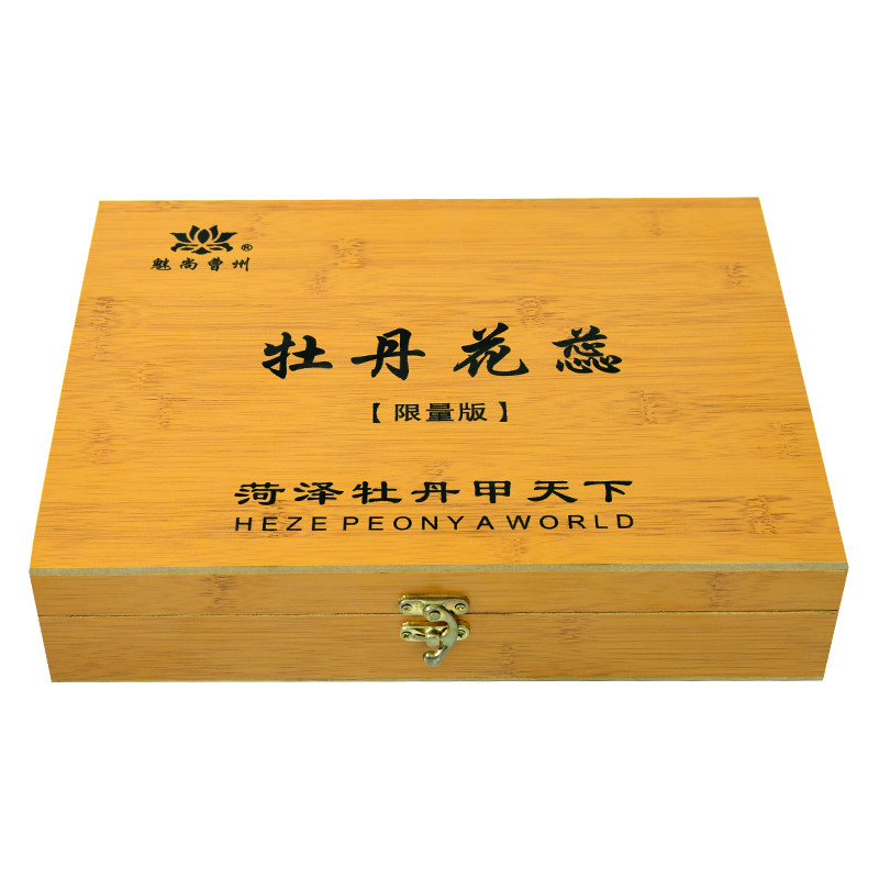 魅商曹州牡丹花蕊茶高端木质礼盒