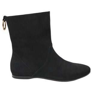 UDV法式复古尖头短靴女2025秋冬新款平底瘦瘦靴美拉德弹力西部靴