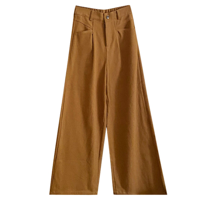 落日南瓜加厚内抓毛洗水棉阔腿裤