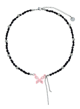 AWE张函瑞同款蝴蝶黑钻串珠项链