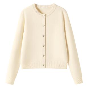 班尼路小香风针织衫女外套冬2026新款韩系气质短款毛衣开衫上衣M