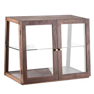 喜起实木家用桌面小型玻璃柜 透明防尘手办茶具茶杯子盲盒收纳柜