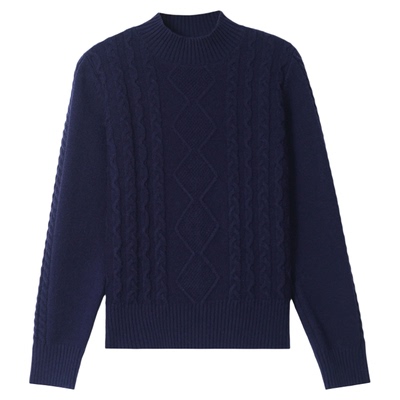 恒源祥半高领羊毛短款毛衣女秋冬