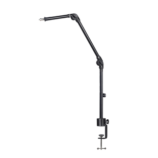 手机直播俯拍支架桌面夹式三节悬臂1/4补光灯架相机监控摄像头投影仪平板电脑通用延长杆横臂增高云台旋转底