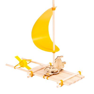 科趣科学实验DIY自制竹筏物理