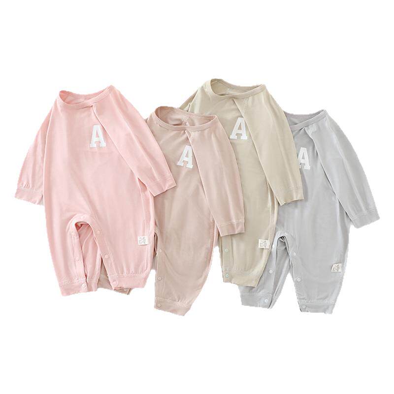 婴幼儿连体衣夏季薄款新生儿衣服女宝睡衣男童长袖爬服夏装空调服