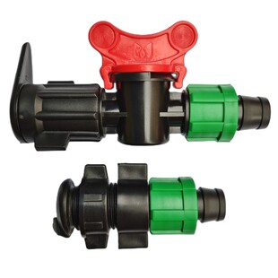 16软带旁通阀滴管开关贴片式滴灌带接头农业水带软主管锁母阀门优