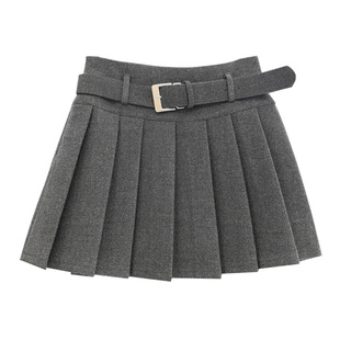 依陌茜YIMOXI高腰短裙女2025冬季显瘦A字百褶裙百搭十三行半身裙