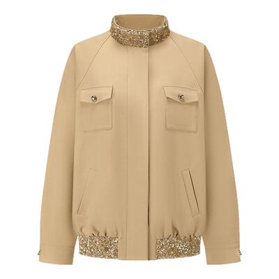 SHRO ENRO Perfect distance 女士金色亮片拼接夹克外套 301469