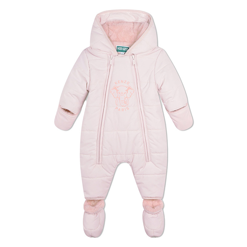 【断码特惠】KENZO KIDS童装婴幼儿摇粒绒加厚连帽连体衣K60459