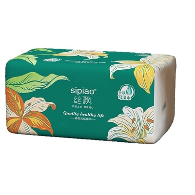 丝飘抽纸大尺寸面巾纸460张实惠装家用加厚可湿水整箱餐巾纸面纸