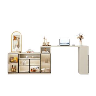 实木可移动吧台餐边柜一体家用靠墙旋转隔断柜客厅沙发后边长条桌