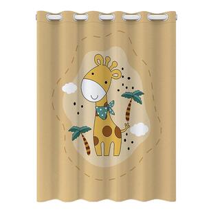 魔术贴窗帘自粘遮光2026新款免打孔安装儿童房简易小窗户遮阳布帘