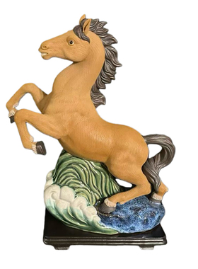 石湾公仔陶瓷生肖马摆件前程似锦家居玄关办公室装饰乔迁马年送礼