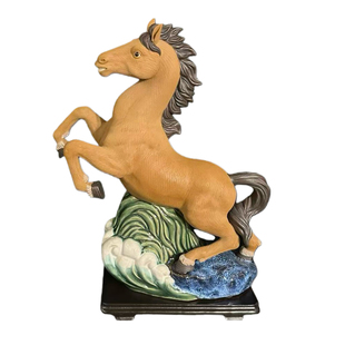 石湾公仔陶瓷生肖马摆件前程似锦家居玄关办公室装饰乔迁马年送礼