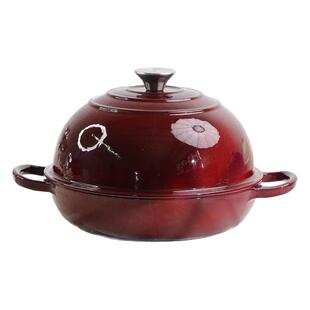 面包锅烤欧包铸铁锅烤盘出口级珐琅锅烘培平底锅烤箱海鲜锅生铁锅