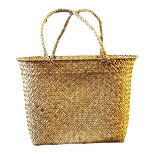 新年草编手提编织篮年货特产收纳礼篮店庆送礼大小号包装篮子